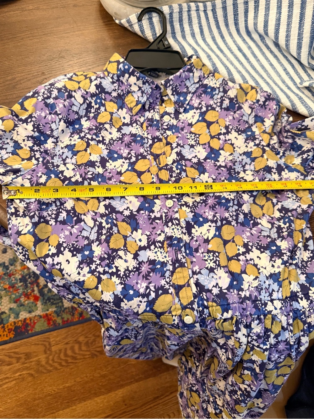 Land’s End blue floral shirt dress size 8 - Picture 6 of 10